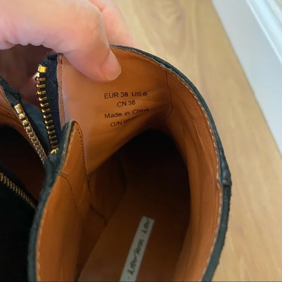 & Other Stories Suede Ankle Boots Black EUR38 US7.5 - Picture 5 of 8